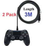 2-Pack 3M PS4 / Playstation 4  Laddkabel För handkontroll