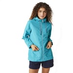 Regatta Womens Waterproof Jacket Bayletta Full Zip Hooded Rain Coat, Tahoe Blue, 14 EU
