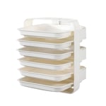 N\C Dish Storage Rack, Wall-Mount Multi-Layer Drawer-Type Dishes Shelf with Dishes Hot Pot Plate Container 6-lay/3-lay Space Saving Kitchen Storage (6-Lay)