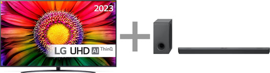 LG Electronics UR8100 75" 4K LED -televisio + S90QY 5.1.3 Dolby Atmos Soundbar -tuotepaketti