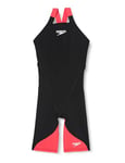 Speedo Girl's Fastskin LZR Ignite Kneeskin Swimsuit, Black/Flame Red, 7-8 Years