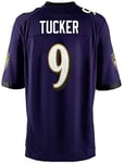 JYV Men'S Rugby Short Sleeve, Baltimore Ravens, Justin Tucker #9, American Football Sportswear Jersey (Color : Purple, Size : XXX-Large)