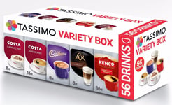 TASSIMO T Discs Pods  Variety Box 56 ☕ Latte Cappuccino Americano Cadbury 24Hrs 