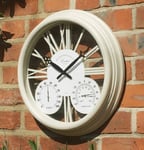 Smart Garden Exeter Wall Clock & Thermometer 15"-Cream