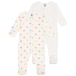 Petit Bateau 2-pack Bomull Onesie Marshmallow Herbier | Vit | 3 months
