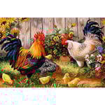 5D (30x40cm) Diamantmålning Coq Animaux Diamantmålning Diama
