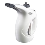 Quest 42140 800W Portable Garment & Fabric Steamer / Use on Clothes, Furniture, Bedding, Curtains & Carpets / Transparent 200ml Water Gauge / Auto Cut-Off
