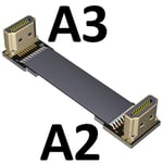 10cm A2-A3 Câble d'extension HDMI Standard type A V2.0 intégré, prend en charge le câble plat 2K / 144hz 4K/60Hz, câble d'extension de fil d'ordinateur Nipseyteko