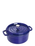 La Cocotte - Round Cast Iron, 3 Layer Enamel Home Kitchen Pots & Pans Casserole Dishes Blue STAUB