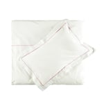 Gripsholm Eco Percale Bourdone Påslakanset Baby Vit/Rosa
