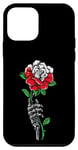 Coque pour iPhone 12 mini Rose de Gibraltar avec racines squelettes du drapeau de Gibraltar