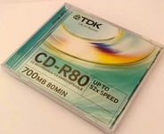 TDK CD-R 80 Data 80MIN / 700MB / 52x - CD-R80JCA – Recordable Blank CDR Disc NEW