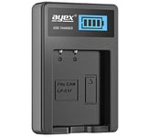 ayex Chargeur USB pour Batterie Canon Type LP-E17 - Chargement Via Prise USB, Ordinateur Portable, Batterie Externe ou PC - Écran LCD avec indicateur de Charge