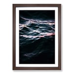 Big Box Art Light Reflecting Upon The Ocean in Abstract Framed Wall Art Picture Print Ready to Hang, Walnut A2 (62 x 45 cm)