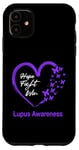 iPhone 11 Hope Fight Win - Lupus Awareness Purple Butterfly Heart Case