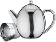 Cafe Ole by Grunwerg RTD-12 Rondeo 18/10 Stainless Steel Double Wall Teapot... 
