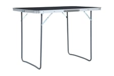 Hopfällbart campingbord grå aluminium 120x60 cm - Grå