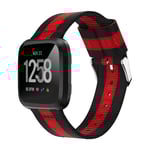 Nylonarmband Fitbit Versa/Versa 2 Svart/Röd