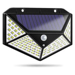 Solcelle 100 LED væglampe med bevægelsessensor - Sort