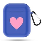 Protective Case Cmf Heart Pattern Apple Wireless Earphones Charging Box Dust-proof Shockproof Outdoor Protective Case for Airpods(Black) (Color : Blue)