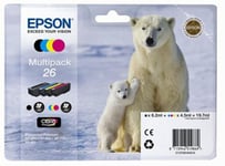 Genuine Epson 26 Polar Bear Multipack Claria Premium Ink Cartridge T2616 T261640