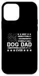Coque pour iPhone 12 mini Best Dog Dad Ever USA Drapeau américain Fête des pères 4 juillet