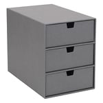Bigso Box of Sweden rangement de tiroir pour documents et fournitures de bureau – organiseur bureau avec 3 compartiments – module de rangement bureau en panneaux de fibres et papier – gris