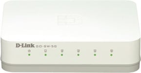 D-link 5-ports Gigabit Easy Desktop Switch, 5x10/100/1000 - Hvid