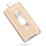 Clé USB à mémoire Flash 32 Go, Wolongshiji 3encrypted USB 3 en 1 Pen Drive Stockage Externe Compatible pour iPhone iPad iOS Android