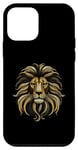Coque pour iPhone 12 mini Design majestueux visage de lion doré