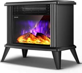 JHSHENGSHI Electric Fireplace Stove Heating Free-Standing Electric Internal Fireplace Heating Flame with Wood Burning Effect 2 Heating Levels 1000-2000 W