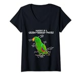 Womens Green Cheeked Conure Gifts, I Scream Conure, Conure Parrot V-Neck T-Shirt