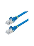 50cm CAT6a Ethernet Cable - Blue - Low Smoke Zero Halogen (LSZH) - 10GbE 500MHz 100W PoE++ Snagless RJ-45 w/Strain Reliefs S/FTP Network Patch Cord - patch cable - 50 cm - blue