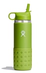 HYDRO FLASK - Kids Water Bottle 591 ml (20 oz) - Vacuum Insulated Stainless Steel Toddler Water Bottle - Silicone Flex Boot, Easy Sip Straw Lid - BPA-Free - Wide Mouth - Seagrass