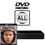 Panasonic Blu-ray Player DP-UB450EB-K MultiRegion for DVD inc The Martian 4K UHD