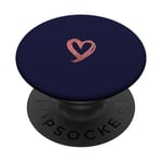 Red Minimalist Heart Navy Blue PopSockets Swappable PopGrip