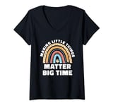 Womens Making Little Things Matter Big Time Pre-K Teacher V-Neck T-Shirt