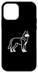 Coque pour iPhone 12 mini Chien Husky de Sibérie - Illustration minimaliste - Amoureux des races de chiens