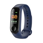 Motion tracker M3 Smart Sport Bracelet Wristband Blood Pressure Heart Rate Monitor Pedometer Smart Watch Women men kids Fitness Tracker (Color : M3 Smart Watch Blue)