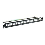InLine® 76824B Patch Panel 6 A/24x Keystone Snap-in Empty Tin 48.26 cm/19 Inches 1HE black