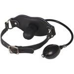 Master Series Silencer Uppblåsbar Silikon Penis Gag - Svart