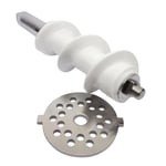 Kitchenaid Stand Mixer Food Grinder Auger / Worm Screw & A Fine Grinding Plate.