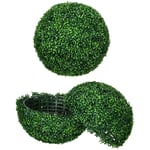 Set med 2 konstgjorda buxbombollar 50 cm konstgjorda växter, konstgjorda växter av plast Buxbomboll, falska växter för vardagsru