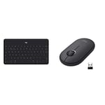 Logitech Keys-To-Go Wireless Bluetooth Keyboard Black & Pebble Wireless Mouse, Silent, Slim Computer Mouse with Quiet Click for Laptop/Notebook/PC/Mac - Graphite/Black