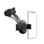 Hama Support Téléphone Voiture Move (Support téléphone pour Voiture à Ventouse, pivotable 360°, Support de Voiture pour Smartphones de 5,5 à 8,5 cm de Largeur) Noir