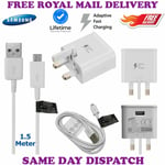 Genuine Samsung Fast Charger Adapter Plug & 1.5M USB Cable For Galaxy