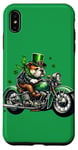 Coque pour iPhone XS Max St. Patricks Ride: Bulldog on a Classic Motorcycle