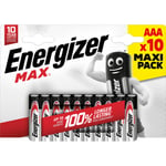 Pile Alcalines Max Aaa/lr03 Energizer - Le Lot De 10 Piles