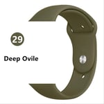 SQWK Strap For Apple Watch Band Silicone Pulseira Bracelet Watchband Apple Watch Iwatch Series 5 4 3 2 42mm or 44mm ML Dark Olive