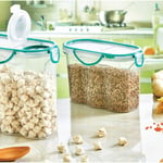 (Set of 2) 2.4 Liter Airtight Food Storage Container Cereal Tight Storage with Lid & Clips for Food Preservation 17 x 24.5 x 7 cm